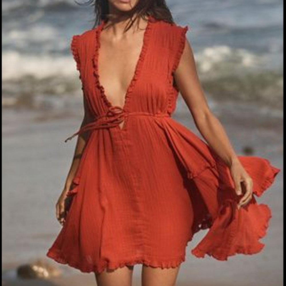 Free People - Antoinette Mini, color Red Tulip, Size L